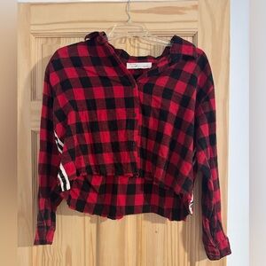 Vintage Havana Red and Black Plaid Shirt